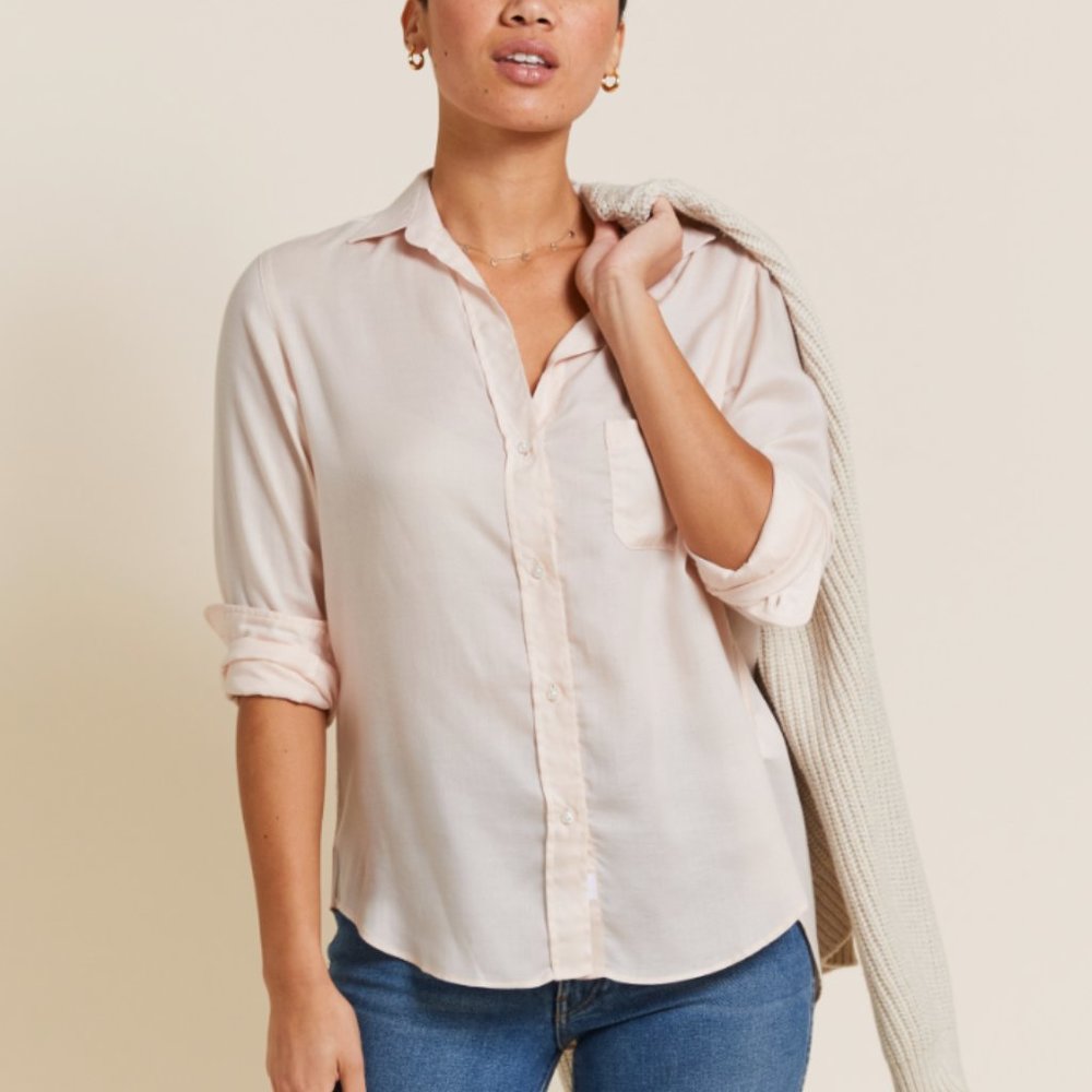 The Hero Button-Up Shirt in Blush, Liquid Lyocell